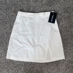 pretty little thing white high rise mini skirt